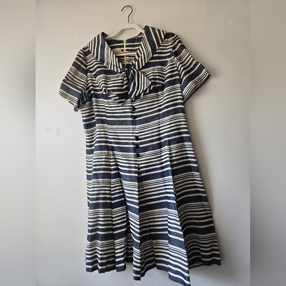 Vintage Grace Taylor Original Striped Dress Large